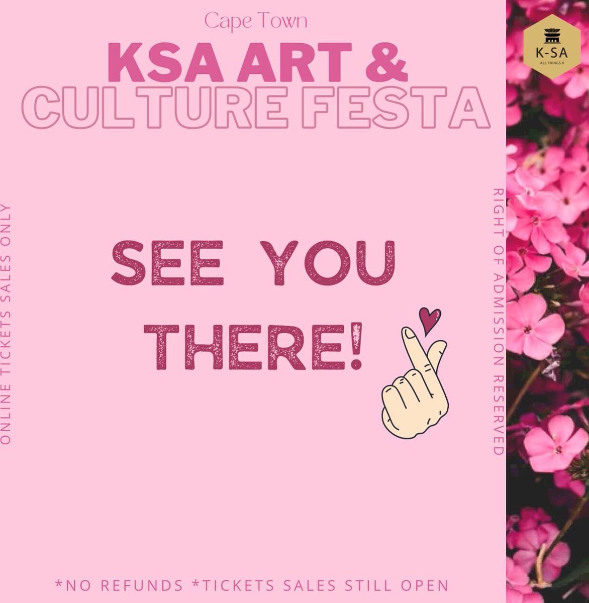 OfficialKSA_'s tweet photo. Cape Town KSA Arts and Culture Festa

Tickets can be bought at the door, but will not include a gift bag.

📣Please note venue; Vista Nova High School, Pinelands

Your order number or payfast item number works as a ticket that will allow you entrance at the event.

SEE YOU THERE! https://t.co/FjHxJer65M