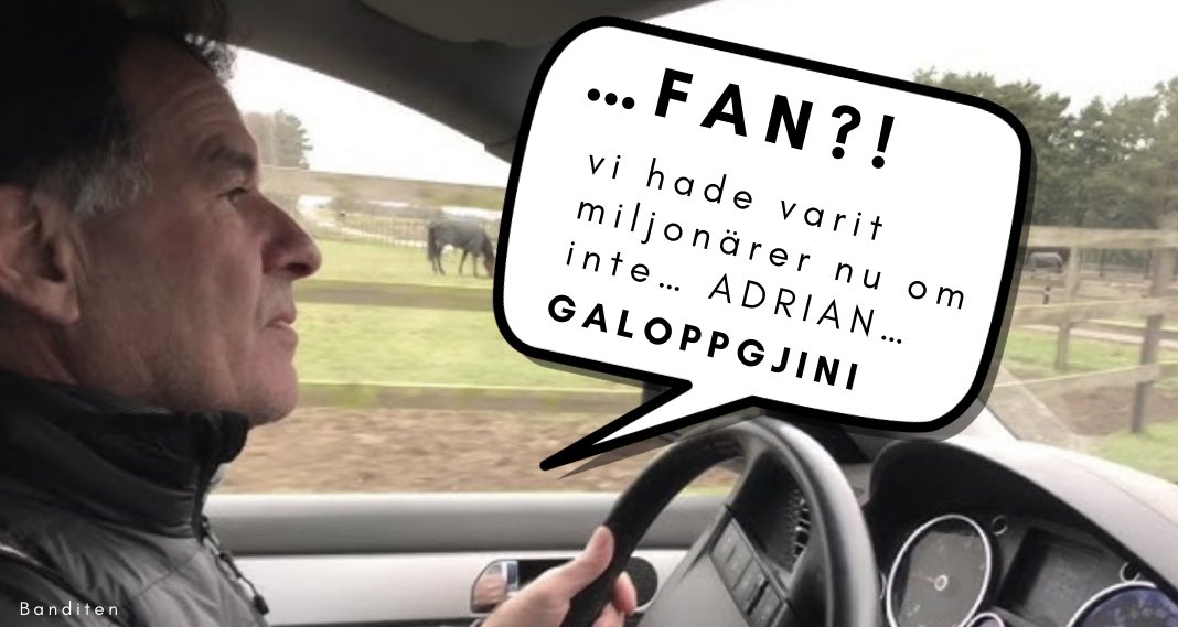 bandiiten's tweet photo. TÄNK 💭 att vi plågar oss varje vecka med nya chanser på V75… med samma trötta kuskar och tränare… MEN ändå älskar man det på något sjukt sätt?! #lutfi https://t.co/APxhlny4Mi