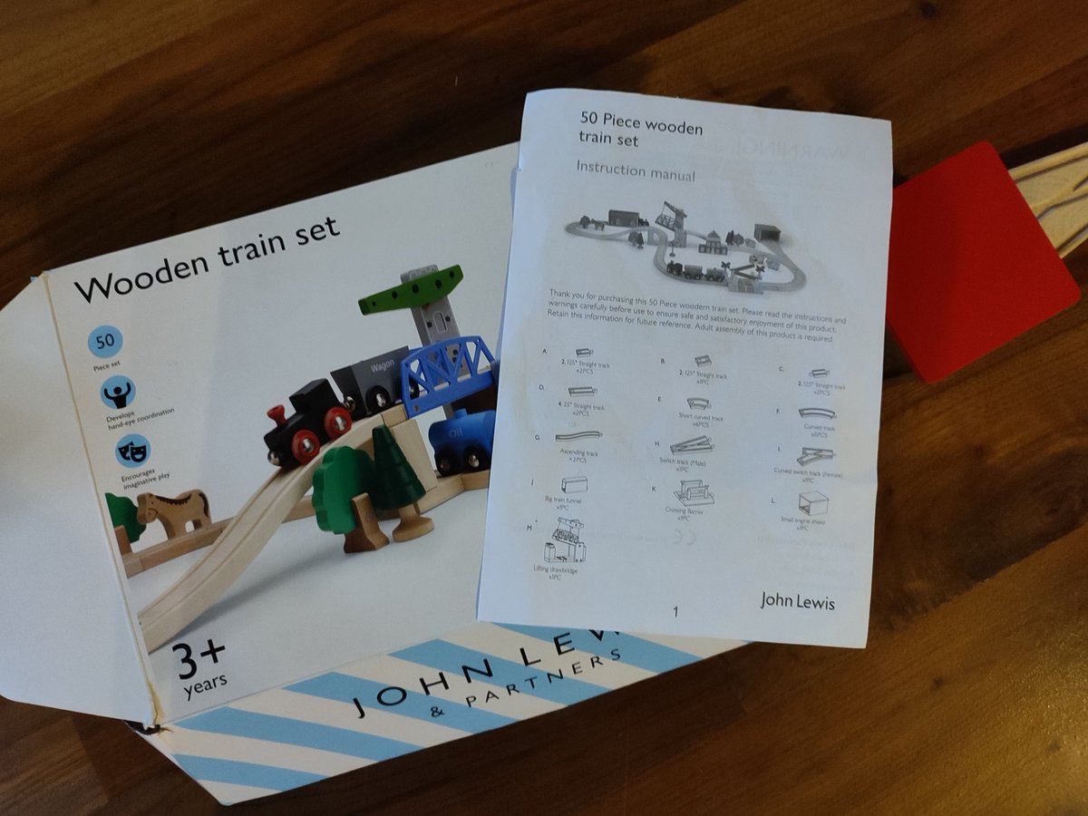 tastycasserole's tweet photo. @JohnLewisRetail @johnlewishelp Repeatedly having to explain to my toddler why his train shed and tunnel are red when the leaflet clearly shows they are grey is soooo much fun... Just wanted to say thanks. https://t.co/G3et0WjOLi