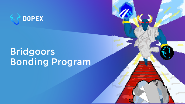 🚨 Attention Bridgoors we have some news for you! 

We are excited to announce the start of our Bridgoor Bonding Program! ✨

In this program, you will be able to purchase DPX at a 20% discount for a 1 week vesting period. 

Happy bonding, Bridgoors 👇
📌 app.dopex.io/dpx-bonds