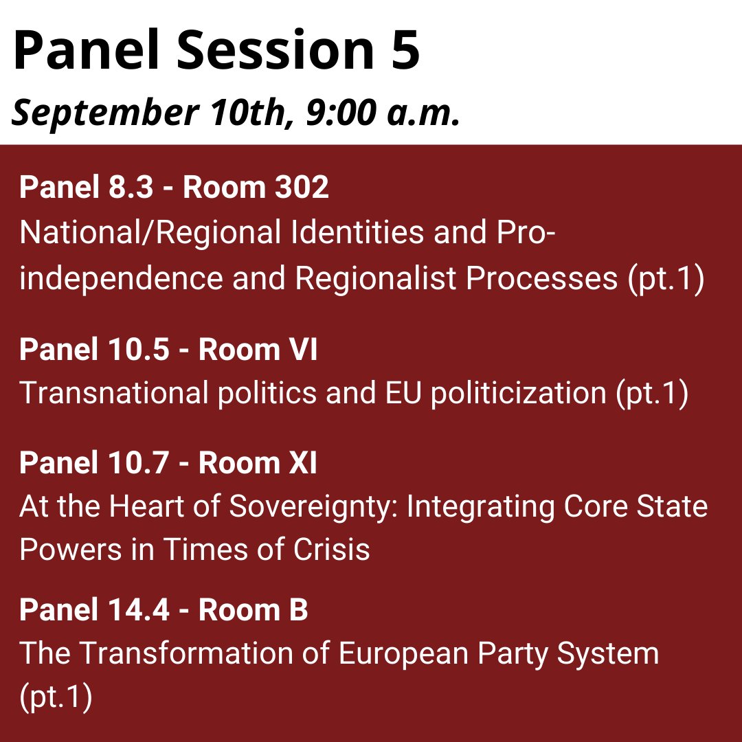Session 5 and Session 6 are summarized here!
🕘9 a.m. (S.5) - 11.15 a.m. (S.6)
📍Department of Political Sciences - Faculty of Law

And we'll conclude #SISP2022 with Session 7 this afternoon!

<a href="/sisp__/">Società Italiana di Scienza Politica</a> <a href="/SapienzaRoma/">Sapienza Università di Roma</a> @scpolitichesap