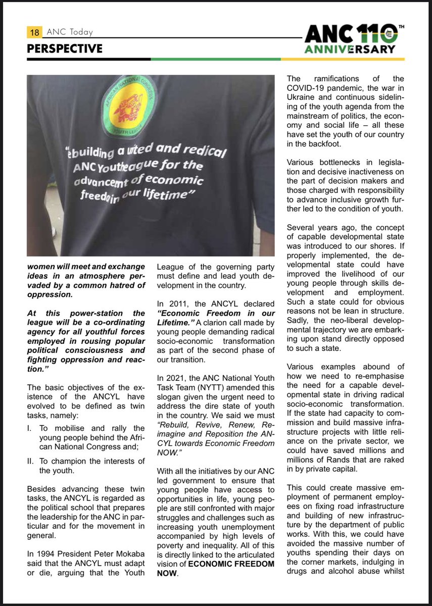 NoncebaMhlauli's tweet photo. Celebrating 78 years of Youth Activism - The Rise of the ANCYL #ANCYL78 ✊🏾🖤💚💛 https://t.co/WqWu9hGdFF