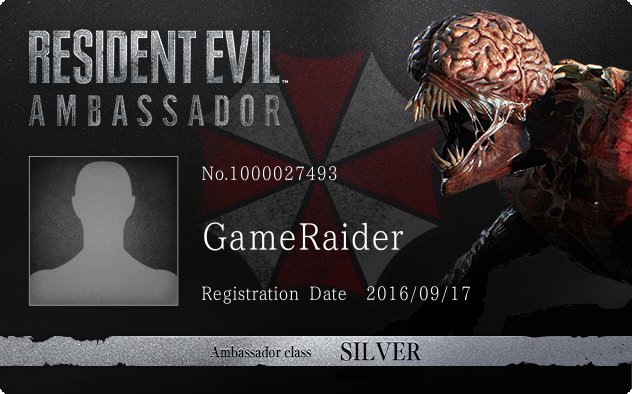 GameRaiderOffi1's tweet photo. 🤩 Wow! Look at my new #ResidentEvilAmbassador Card. I love it! #REBHFun #REBH26th #GameRaider https://t.co/isFbkmlQnV