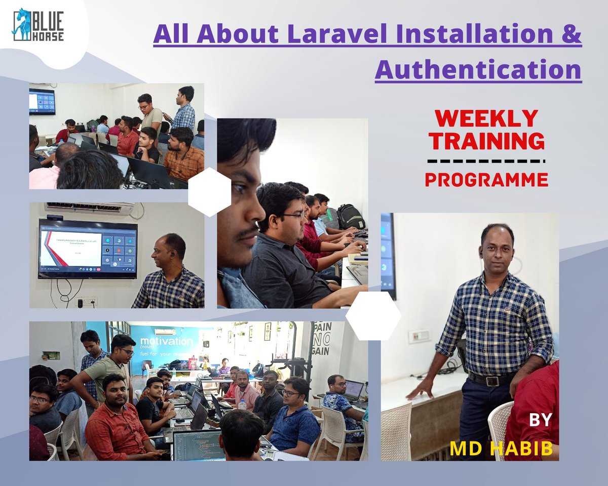 BlueHorse_sw's tweet image. On Thursday we had a great session by our #software_developer MD Habib on the topic "All About Laravel Installation And Authentication"
#bluehorse #softwaredeveloper #mdhabib #laravel #installation #authentication #willingness #keeplearning #important #trying #staycurious #most