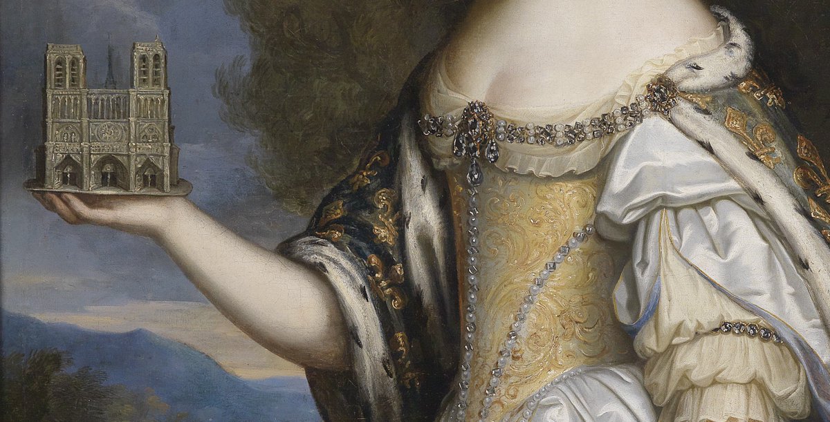 OldPortraiture's tweet photo. Born #OnThisDay in 1638: #MariaTheresaofSpain (1638-83), Queen of France as spouse of #LouisXIV, daughter of #PhilipIV 

Portrait  as patron of the Cathedral of Notre-Dame de Paris by Charles &amp; Henri #Beaubrun, 17th Century

#MarieThérèsedAutriche #Habsburg #Bourbon https://t.co/N3MO8eqAKx