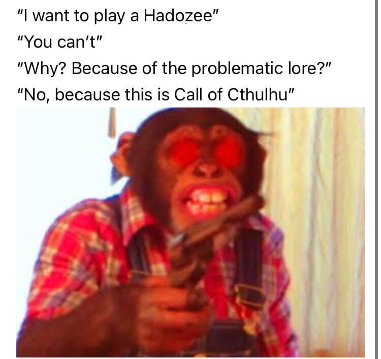 MemesDnd's tweet photo. Reject insanity, return to monke
⚔️🤣
credit: EndTheMadnessPls
#dungeonsanddragons #rpg  #dndcharacter   #character  #funny  #meme #bard https://t.co/vaXq2VUOES