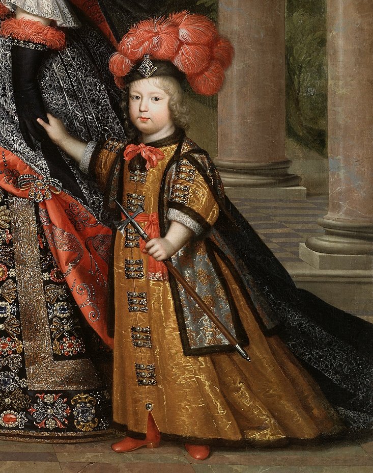 OldPortraiture's tweet photo. Born #OnThisDay in 1638: #MariaTheresaofSpain (1638-83), Queen of France as spouse of #LouisXIV, daughter of #PhilipIV 

Portrait with her son, #LeGrandDauphin, in Polish costume by Charles &amp; Henri #Beaubrun, ca. 1663

#MarieThérèsedAutriche #Habsburg #Bourbon #ChildrenInArt https://t.co/kUSDuUj9R6