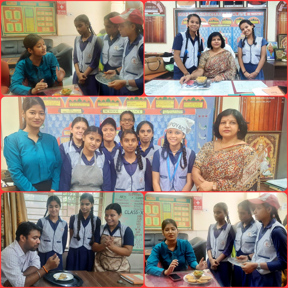 NeeruVijh's tweet image. Class XII girls enjoying #culinaryscience with spl invitee Dietitian Ms. Shalini, HOS @UshaRaj60009520 : learning to balance nutrition with taste &amp;amp; calories with fitness, secret ingredient always being luv💌 
@Dir_Education @dilli_shiksha @TalentsOfDoE @LetsTalkEdun @EMCCLASS