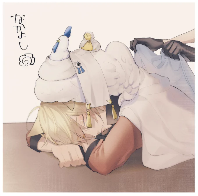 🐓🐣と猫ちょぎくにちゃん🥰なかよし! 