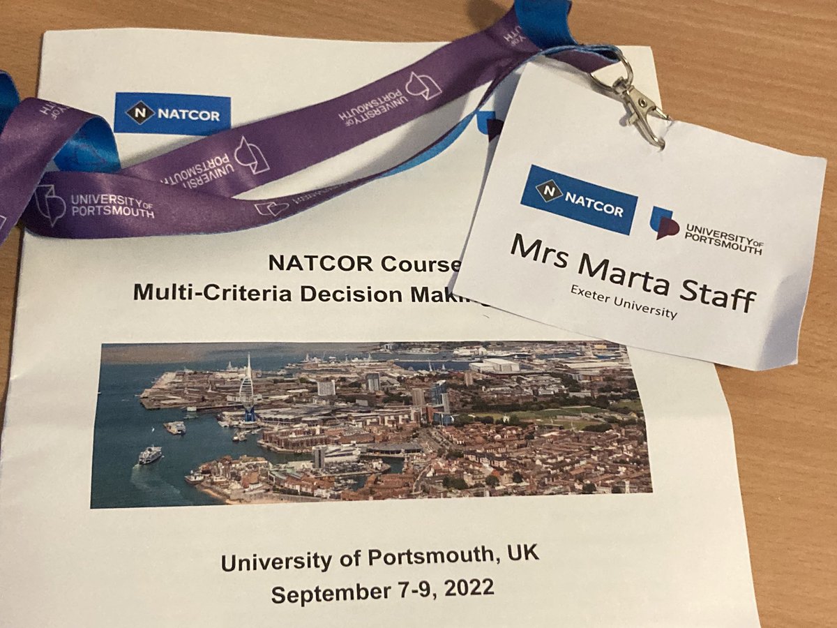 marta_staff's tweet photo. A massive thank you to the lecturers at MCDM course. Thank you to @natcor for providing the funding that has allowed me to attend this course @portsmouthuni. 
Meeting peer students from so diverse backgrounds and applications was such a positive experience. #NATCOR https://t.co/02V12zqhyY