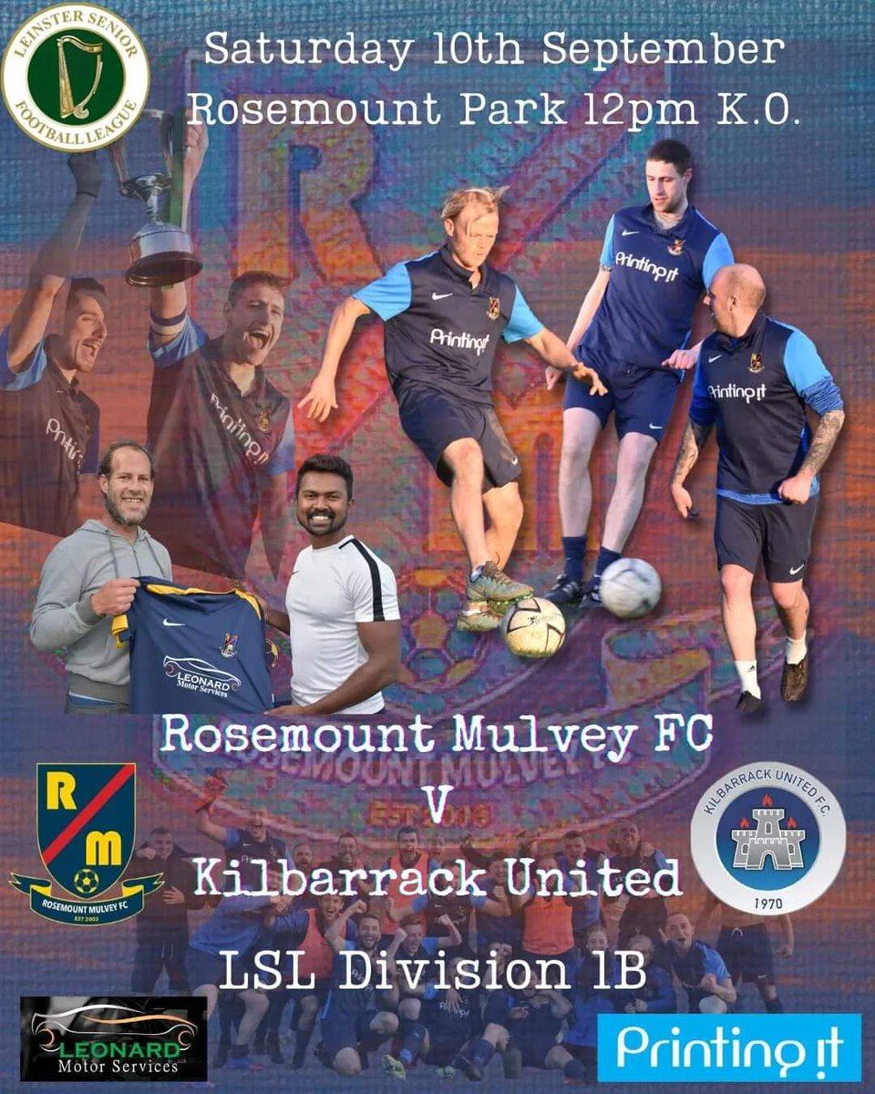 rosemountmulvey's tweet photo. First and second team are both in action tomorrow.

At midday in Rosemount Park we're hosting @KilbarrackUtd 

At 2pm we're away against @AerRiantaFC

@LSLLeague 

#rosemountmulveyfc #mensfootball #localfootballclub #yourclubyourcommunity https://t.co/4k1Yb3zJZ9