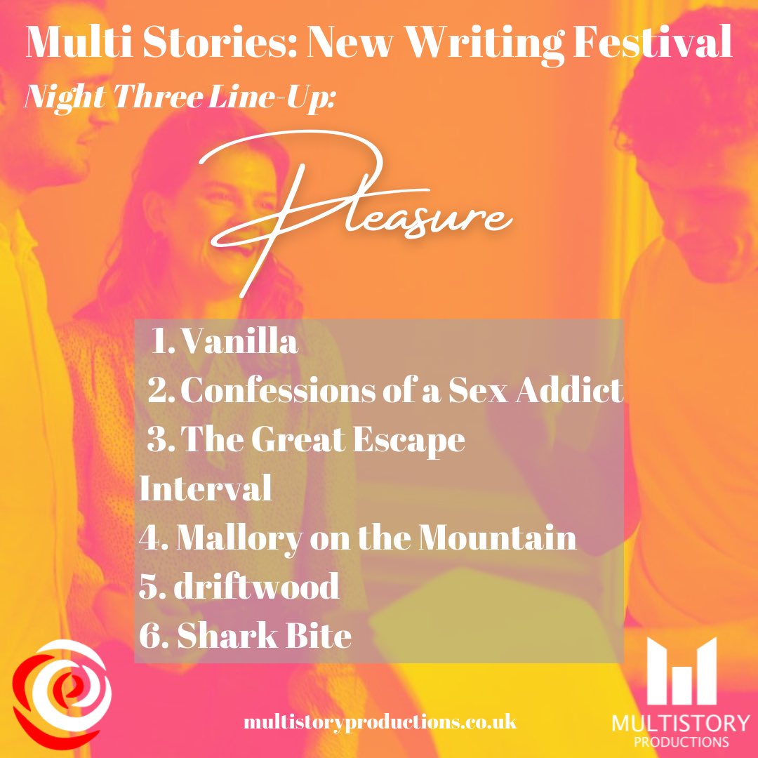 The Bread & Roses Theatre (@breadandrosestc) on Twitter photo Final night of Multi Stories: New Writing Festival ✨
Catch 6 more pieces under their third theme ‘Pleasure’ and join <a href="/MultistoryProd/">Multistory Productions</a> downstairs at <a href="/breadrosespub/">Bread and Roses Clapham</a> post show 👋
Find out more + book: breadandrosestheatre.co.uk Final night of Multi Stories: New Writing Festival ✨
Catch 6 more pieces under their third theme ‘Pleasure’ and join <a href="/MultistoryProd/">Multistory Productions</a> downstairs at <a href="/breadrosespub/">Bread and Roses Clapham</a> post show 👋
Find out more + book: breadandrosestheatre.co.uk