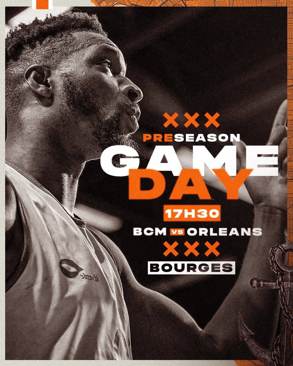 BCMBasket's tweet photo. 𝕵𝖔𝖚𝖗 𝖉𝖊 𝕸𝖆𝖙𝖈𝖍 ⚔️

🆚 @OLB45 
⏰ 17H30
🏆 Tournoi de Bourges
🏠 Bourges
🏀 Présaison

#TousBCM #BCMOLB https://t.co/CSWHnqbxfD