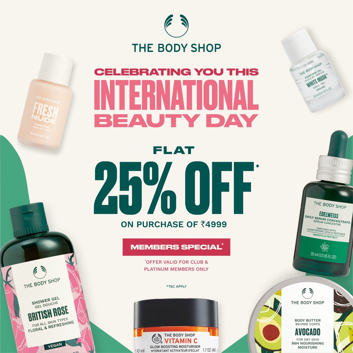 nasikcitycentre's tweet photo. This International Beauty day, pamper yourself with exclusive deals from The Body Shop. Skincare, haircare, makeup & more at LESS! Enjoy the be-you-tiful deals. Shop now! #TheBodyShopIndia #TBSInd #InternationalDayofBeauty #Gifting
Follow them on @thebodyshopIND for updates. https://t.co/YLT3lynwSO