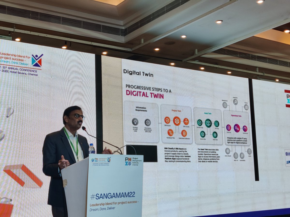 Dr. C. Velan of #CapitaLand Talks on Digital Twin
#SANGAMAM22 #PMOT #PMI #PMICC #PMICHENNAI #leadership <a href="/pmichennai/">PMI Chennai</a> <a href="/pminstitute/">PMI</a>