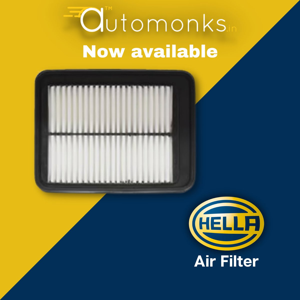 AutoMonks_In's tweet photo. Save money and shop the best in air filtration your engine Hella Air Filter Hyundai i10, Available on https://t.co/UO984MwgrC
#automonks #motoadda #marqueone #hella #hellaairfilter #airfilter #hellaindia #replacements #airfilterservice #hyundai #i10 #hyundaii10 #hyundaiairfilters https://t.co/35tjGHyKFj