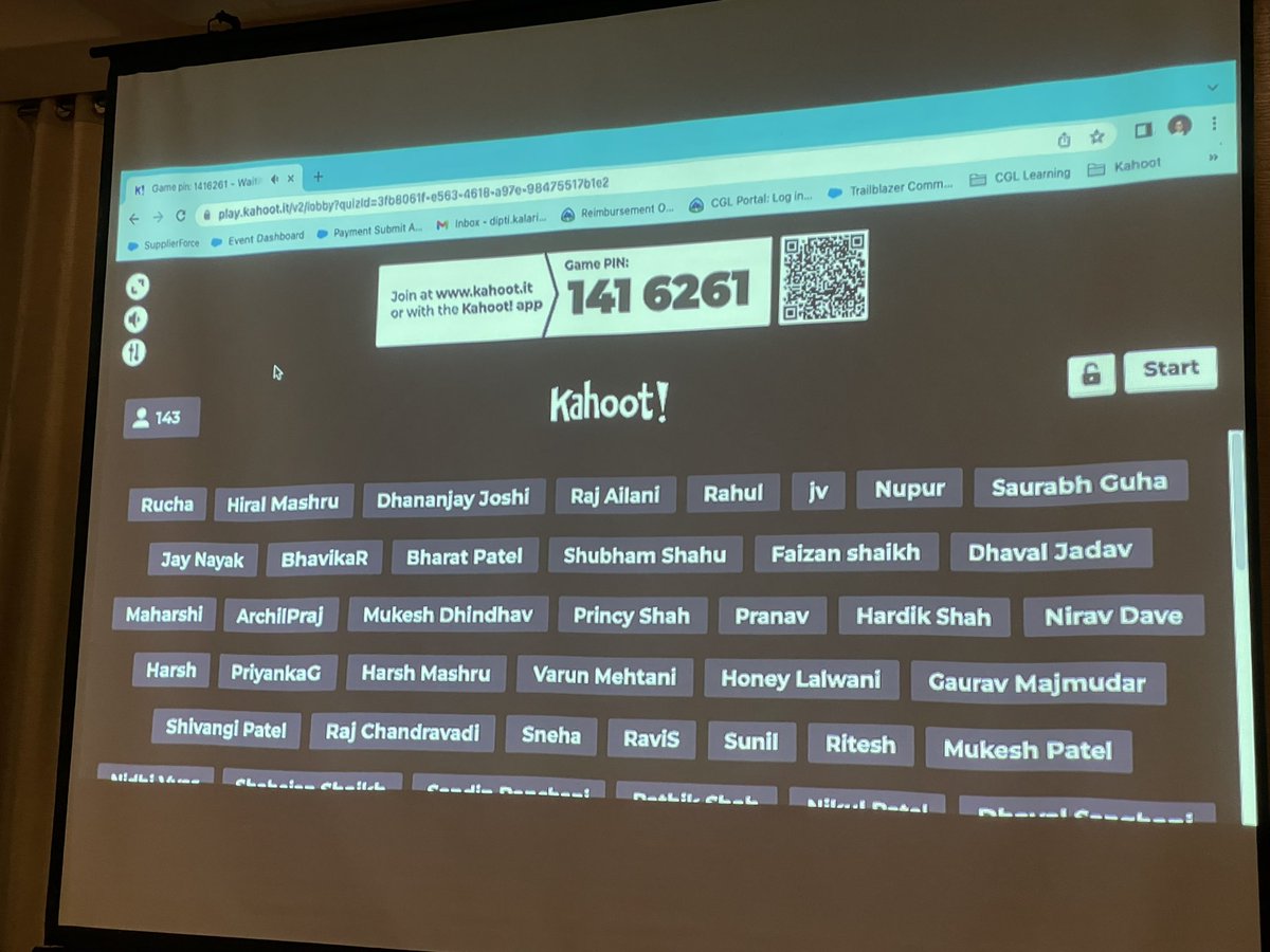 Meetups are incomplete without Kahoot quizzes! Great to see such huge numbers in Ahmedabad community! <a href="/kavindrapatel/">kavindrapatel</a> <a href="/SfdcKiran/">Naga Kiran Manyala</a> <a href="/harshshah3110/">Harsh Shah</a> <a href="/_GaurangB/">Gaurang Bhatt</a> <a href="/manjulatayadav1/">Manjulata Yadav</a> @SwagatTalsania