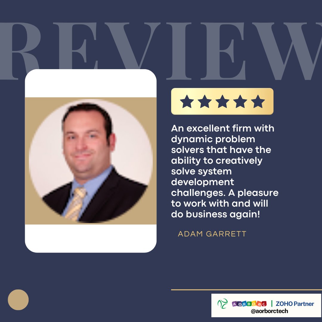 AorborcTech's tweet photo. We are so grateful for our generous customers!
Their awesome feedback inspires us to work even harder & continue doing what we do best!
Thank You for the wonderful review.
#happyclient #positivefeedback #client #clientwords #review #aorborc #aorborctech #zoho #zohopartner https://t.co/bg6i8AKYwi