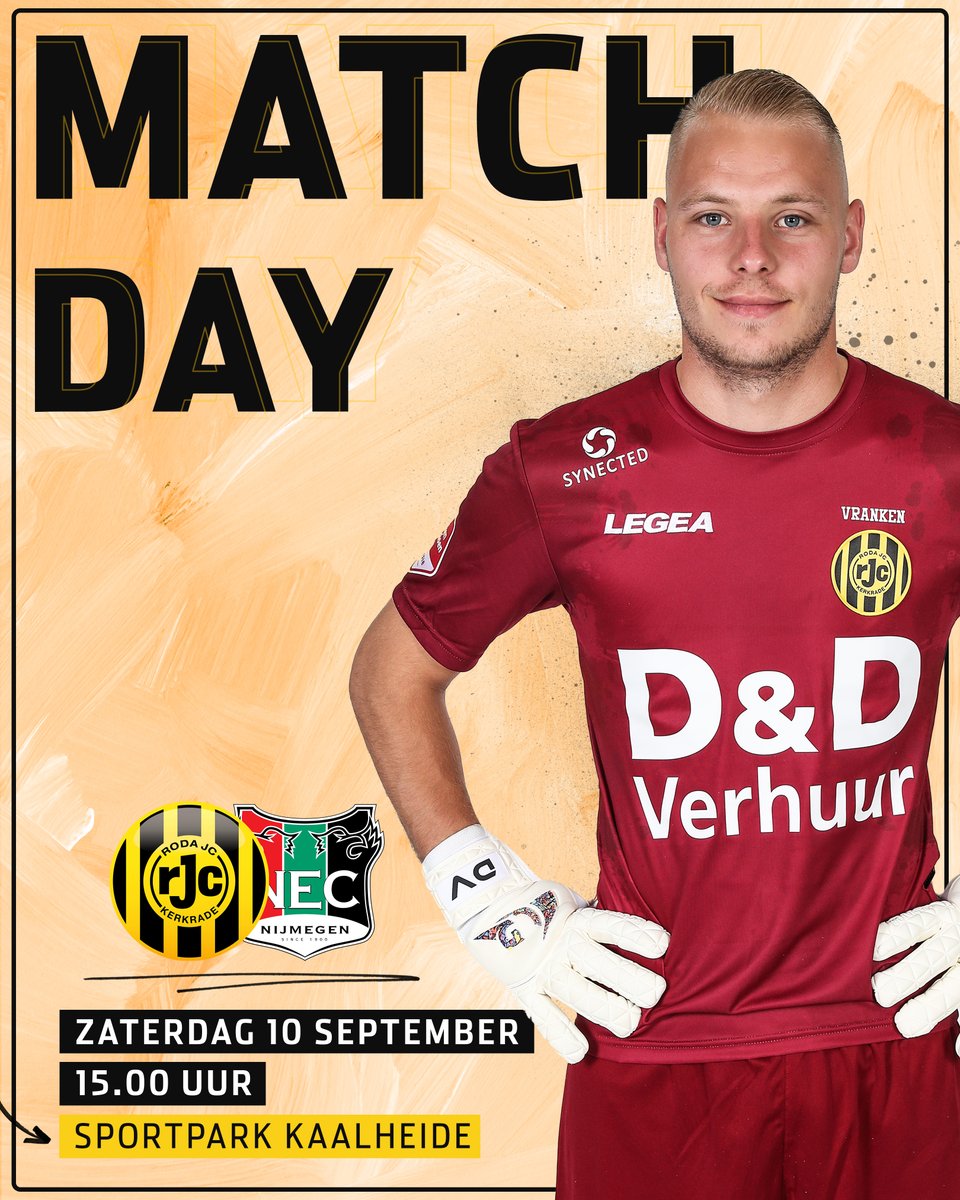 RodaJC_Academie's tweet photo. 𝗠𝗔𝗧𝗖𝗛𝗗𝗔𝗬 ⚒️
Roda JC O21 speelt vandaag om 15:00 de tweede competitiewedstrijd van het seizoen tegen NEC O21. De wedstrijd is gratis te bezoeken op Sportpark Kaalheide. 

#RODNEC #RodaJC https://t.co/536F5LOCUq