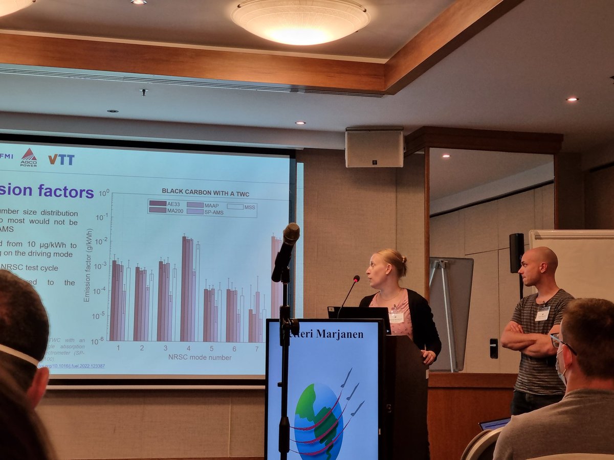 Presenting BC results for LNG engine in the <a href="/AerodyneRes/">Aerodyne Research</a> AMS users meeting. See more doi.org/10.1016/j.fuel… <a href="/TPMarjanen/">Petteri Marjanen</a> @TampereUni <a href="/IlmaTiede/">Ilmatieteen laitos</a>