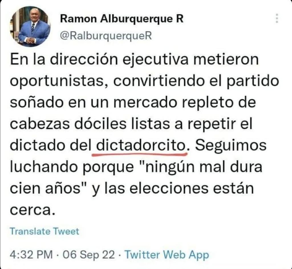Cobra9017's tweet photo. Esa decisión equívoca del PRM tendrá consecuencias el día D.
Al parecer nadie piensa, nadie analiza, ¿en q le puede sumar políticamente Robertico Salcedo y Ito Bisono al PRM?
En política ese error garrafal se paga muy caro y creo q son tantos errores q el cancer hizo metástasis. https://t.co/syCnsxSQsL