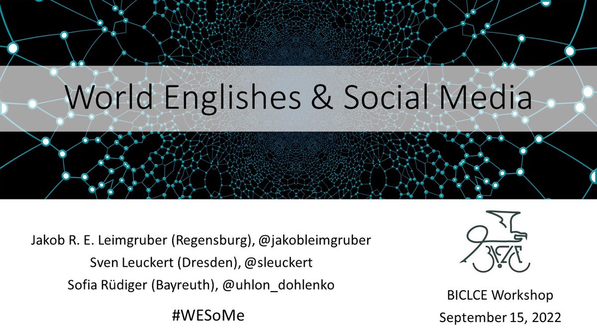 uhlon_dohlenko's tweet photo. Very much looking forward to our World Englishes & Social Media workshop at #BICLCE2022 (🚲) in Ljubljana next week! Join @jakobleimgruber, @sleuckert, and me via the hashtag #WESoMe! 🗺️🌐📱💻 https://t.co/mlpupqgmpl