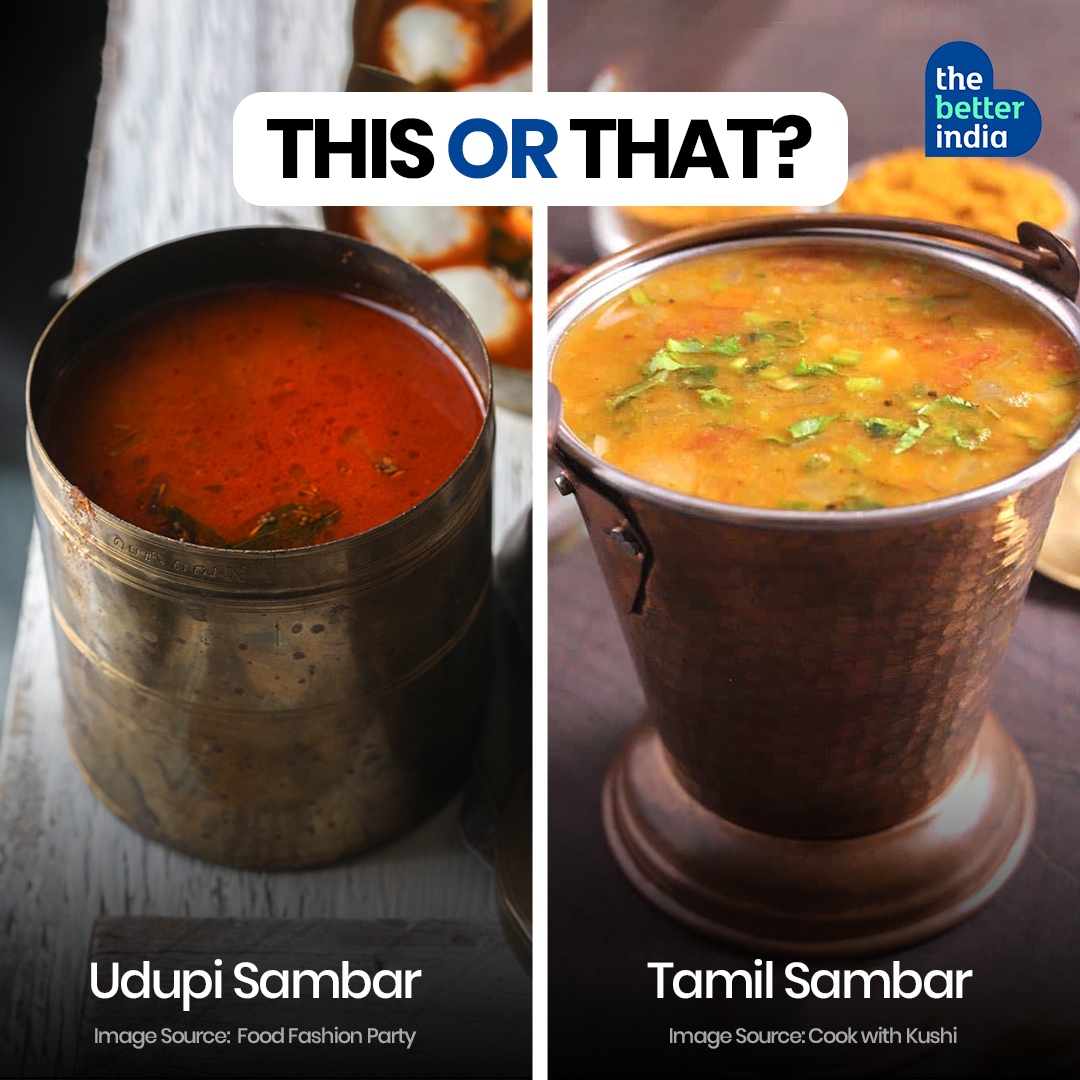 thebetterindia's tweet photo. Udupi Sambar or Tamil Nadu Style Sambar?
β Have you tried both? If yes, which one's your favorite?β
β
#TamilNadu #Udupi #Sambar #IndianFood #TheBetterIndia https://t.co/YDcAlTeAyw