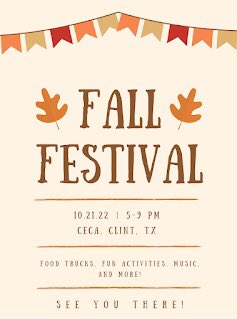 Save the date for the 10th Annual CECA Fall Festival! If you would like to be a vendor or would like to have your cheer/dance team perform, please send me a message! #CECAPatriots #PleaseShare
