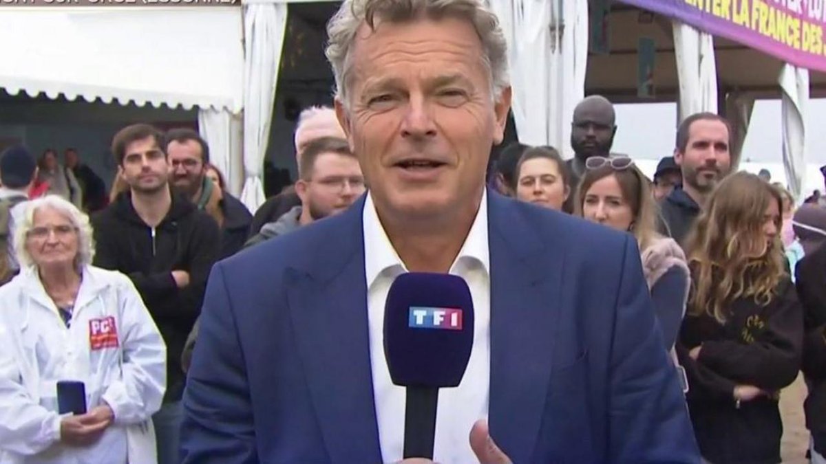 LCI's tweet photo. Au 13H de TF1, Fabien #Roussel répète qu'il veut "mettre fin à un système qui nourrit le chômage par les allocations et le RSA" https://t.co/FmIw1Fcwqh https://t.co/Skl8fORsvh