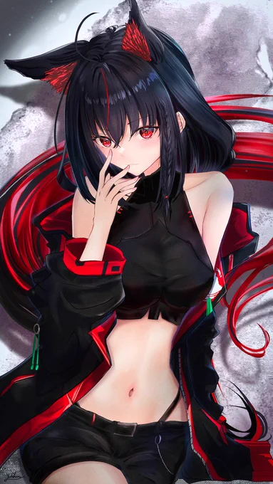 黒上フブキ様描きました!#絵フブキ #白上フブキ  #ホロライブ 