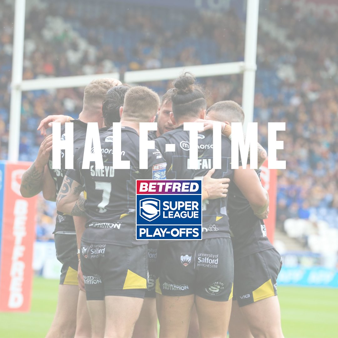 ⌚️ | 𝗛𝗔𝗟𝗙-𝗧𝗜𝗠𝗘 | <a href="/Giantsrl/">Huddersfield Giants 🐮🔔</a> 0-16 <a href="/SalfordDevils/">Salford Red Devils 👹</a> 

We were quick out of the blocks and take a healthy lead into the break.

#TogetherStronger | ⚫️🖤