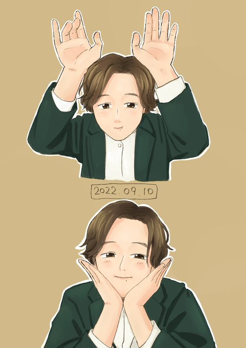 顎乗せのtwitterイラスト検索結果