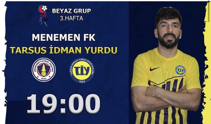 🟡 2.LİG BEYAZ GRUP 3. HAFTA 🔵

Menemen Fk  🆚 Tarsus İdman Yurdu
    
🏟️Menemen İlçe Stadyumu
📆10.09.2022
⏰19:00
📺 Yayın Yok

Hakemler: 

(H) SAİT TUZCU 
(Y) BURAK CELEP 
(Y) OĞUZHAN YİĞİT KARPUZ 
(D) ÖMER KOCABEY 

#tarsusidmanyurdu
