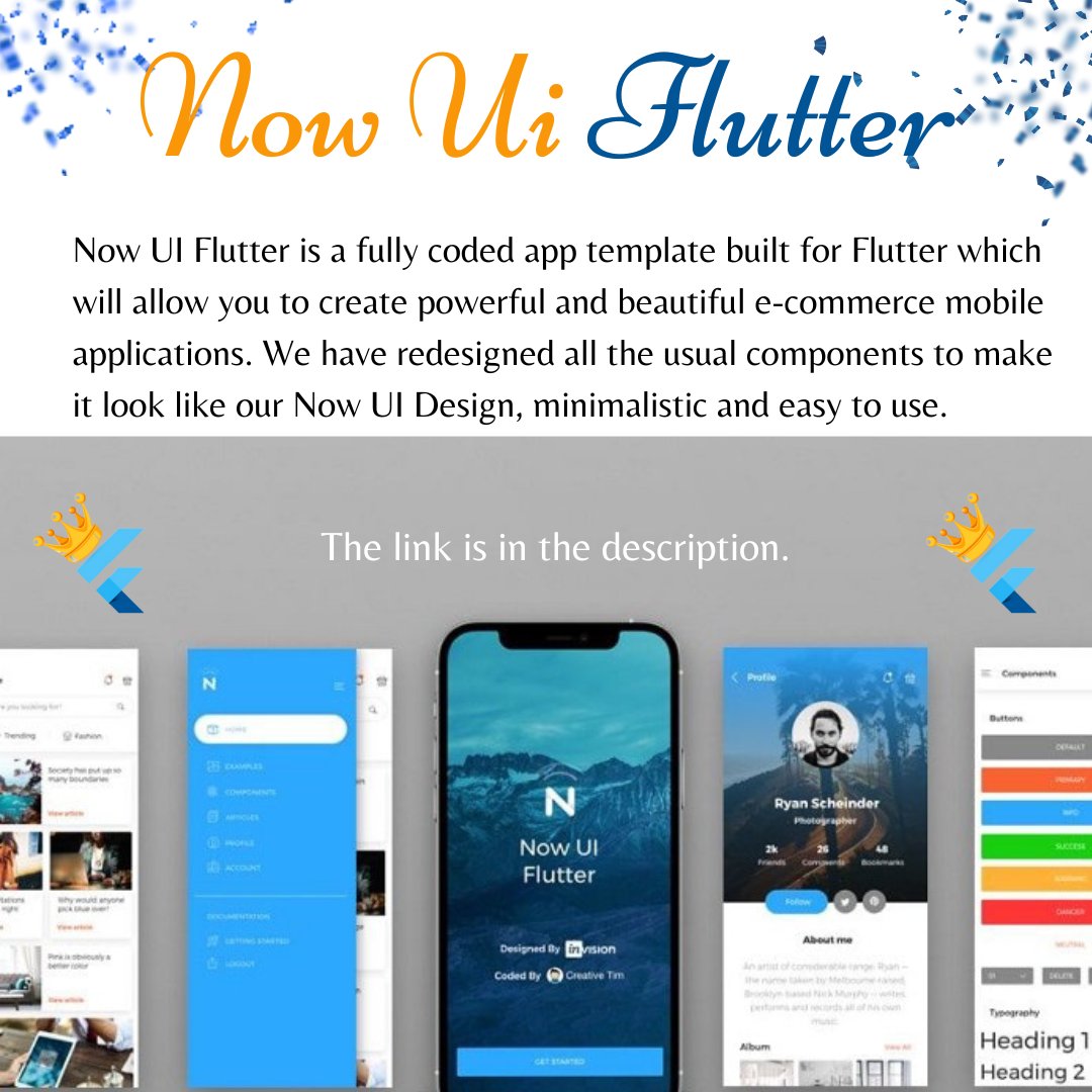 Queen33322's tweet photo. 1) Material Kit Flutter:๐ Product Page: https://t.co/BSLAeSoYq4
2) Argon Flutter:๐ Product Page: https://t.co/6qm16Z1FIt
3) Now UI Flutter:๐ Product Page: https://t.co/3FIN5hRzaG
#flutter #flutterthemes #themes #materialkit #flutterappdev #flutterdev #appdevelopment https://t.co/vtdJLr7vtP