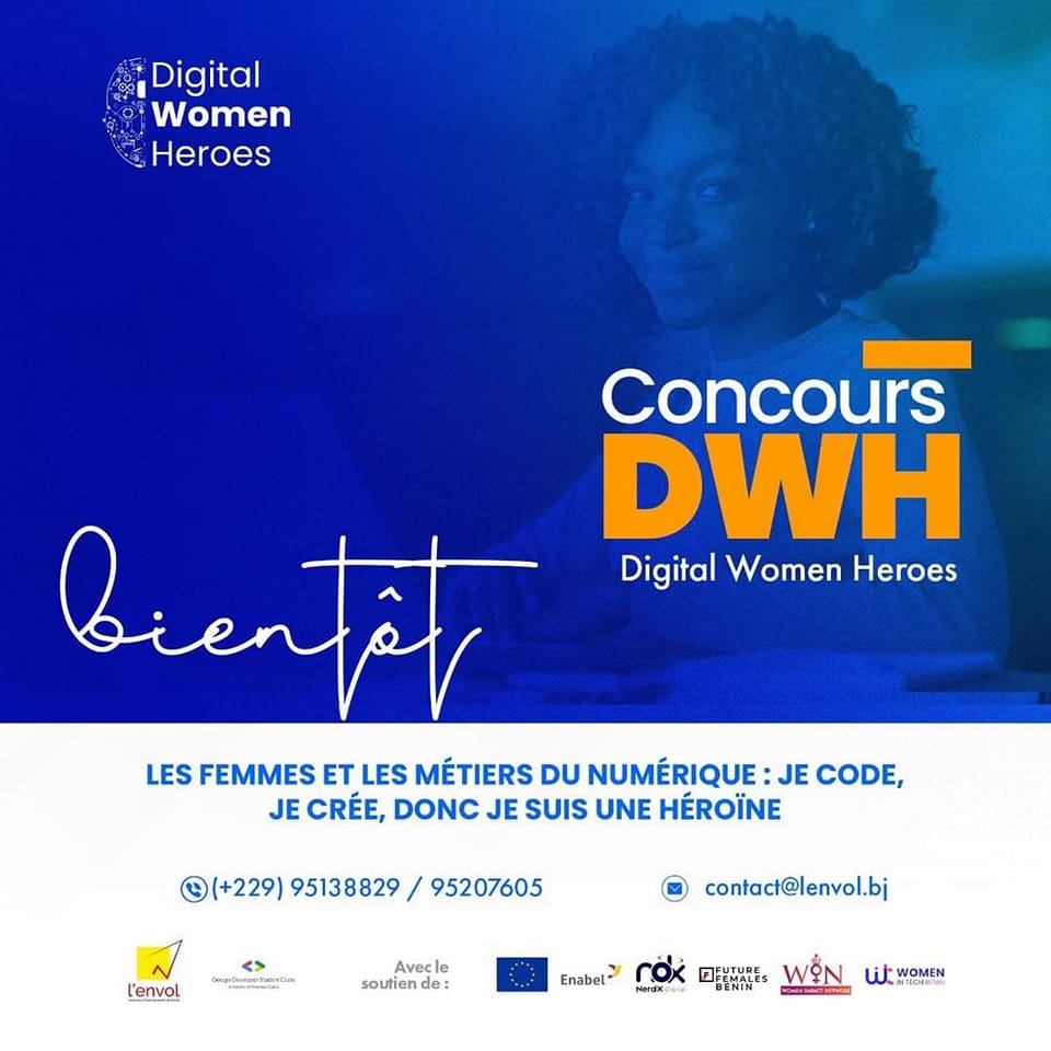 lEnvolBj's tweet photo. A la découverte du @DigitalWomenHeroes, un projet qui permettra aux #femmes de devenir de plus en plus familière et décomplexées vis-à-vis de l’idée d’#entreprendre et de commencer une #carrière dans le #numérique.
Avec le soutien d' @EnabelauBenin
#lenvol #Digiboost #gdscUAC https://t.co/qTyvTUNm3W