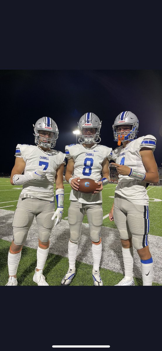 jlauermomma's tweet photo. Such an exciting Friday night. Angola and Carroll wins and both boys with player of the game. Love you @JakeLand07 and @Jimmy_sullivan8 https://t.co/1YoZZO7kq4