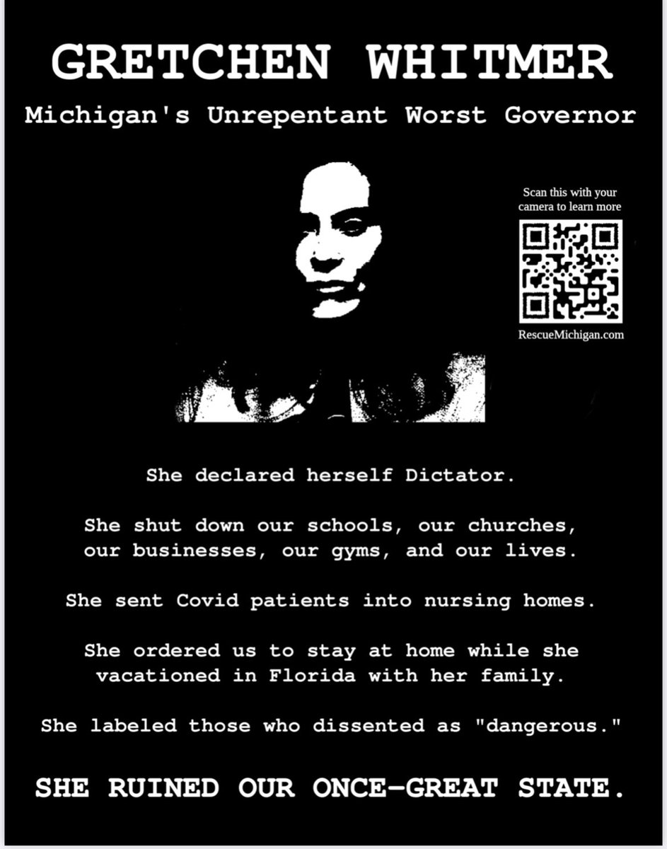 NMBK73's tweet photo. #WhitmerMustGo #VoteWhitmerOut #TudorDixon https://t.co/l1cy73m0wf