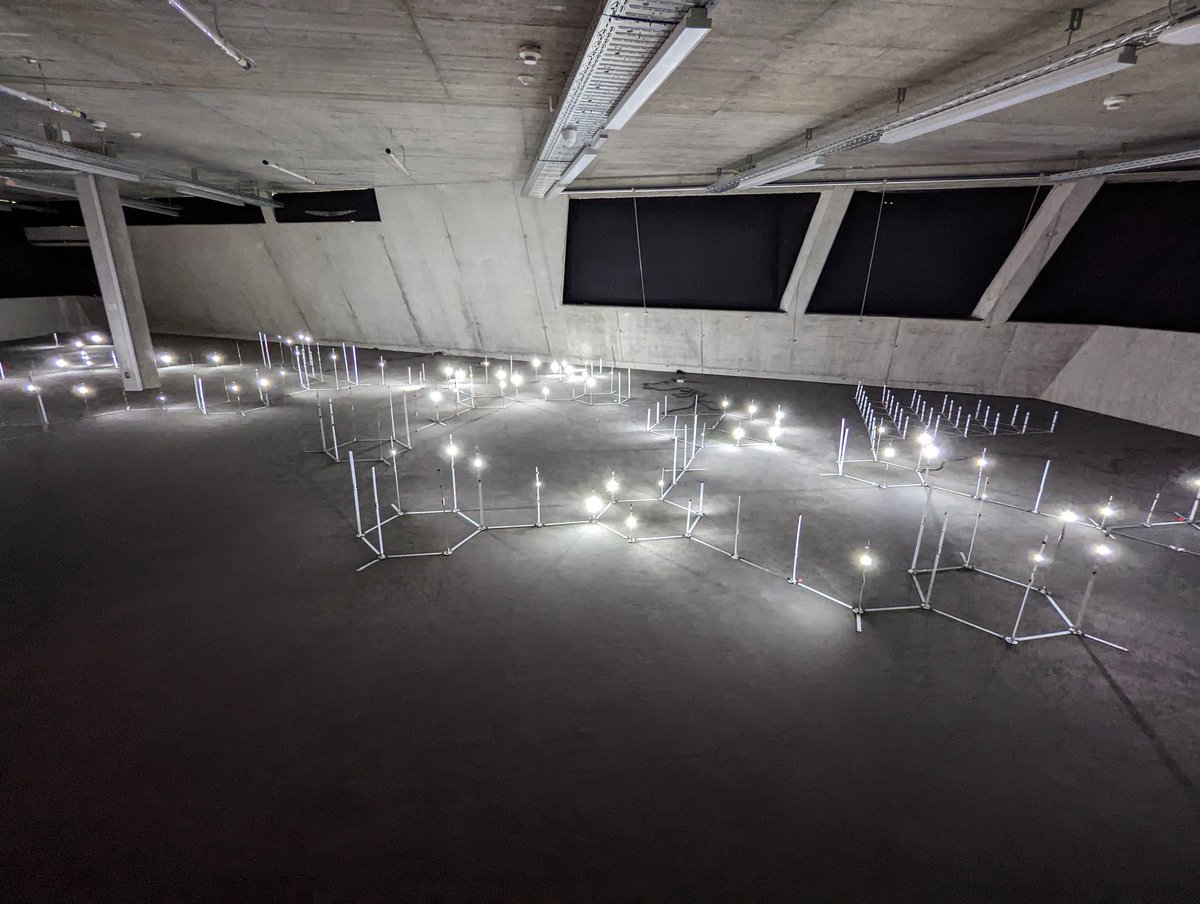 Mesmerizing sound and light installation 'Floating Codes' from <a href="/rlfbckr/">ralf baecker</a> at <a href="/ArsElectronica/">Ars Electronica</a> 🤯 #arselectronica22