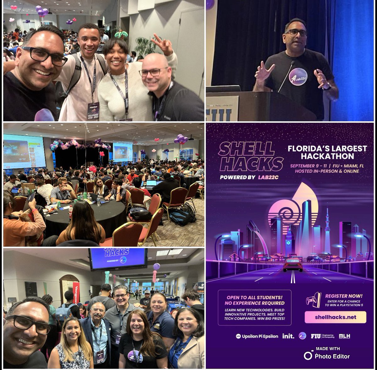 saif305's tweet photo. Awesome kick-off to #ShellHacks!
Proud that @lab_22c can serve as the title sponsor to #Florida’s largest #hackathon. 🚀
#Talent is a key transformational element moving our #MiamiTech region forward. https://t.co/UbvTH4OV3G