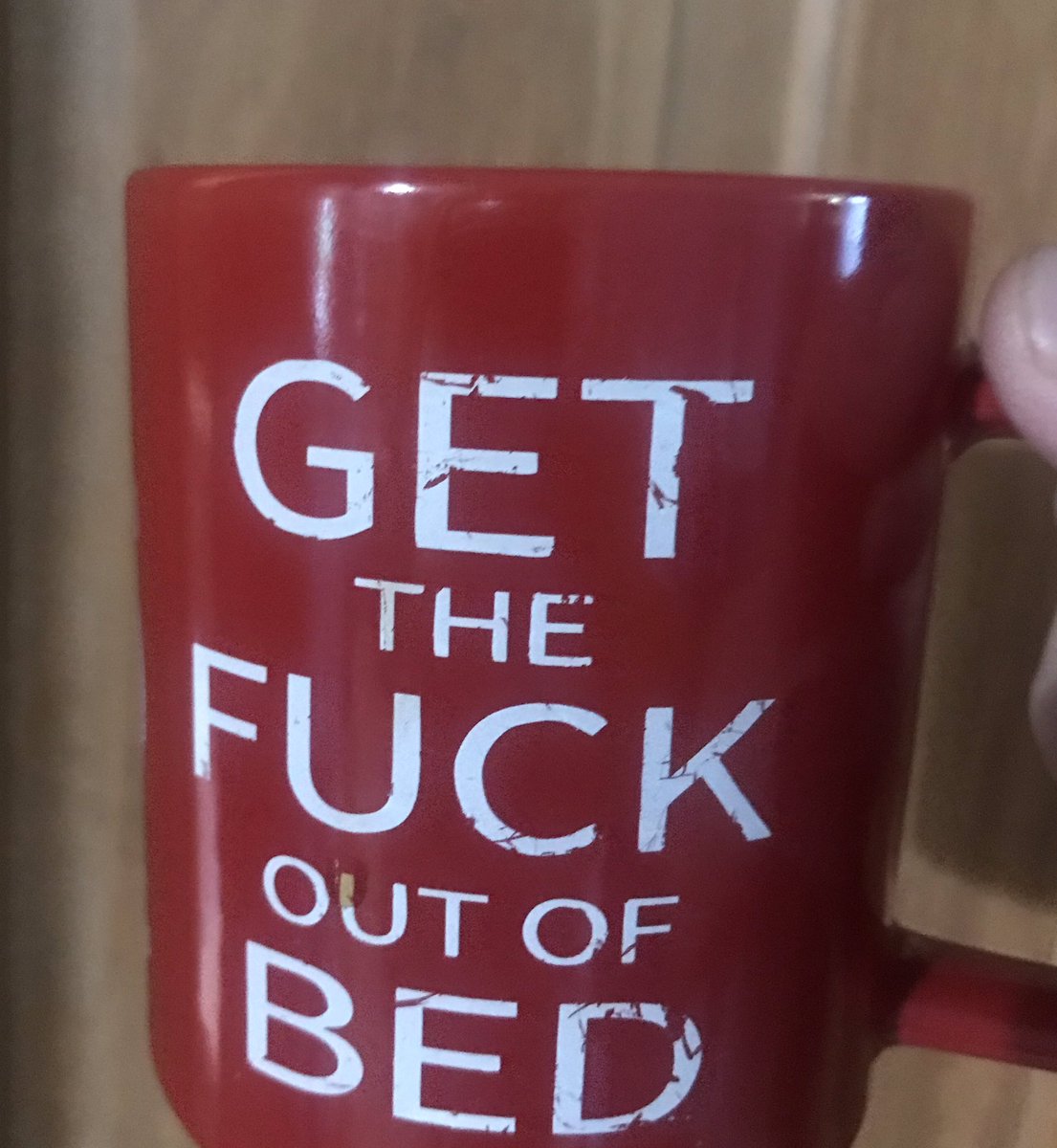 marteeeen's tweet photo. Get the fuck out of bed - yesterday’s cold coffee won’t microwave itself. https://t.co/kZ0Bi7kCSZ