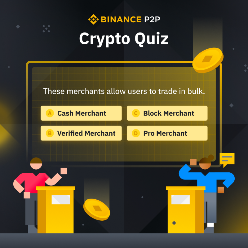 binance's tweet photo. Our #Binance P2P quiz crypto quiz is back! 

Which of the 4 options is correct?