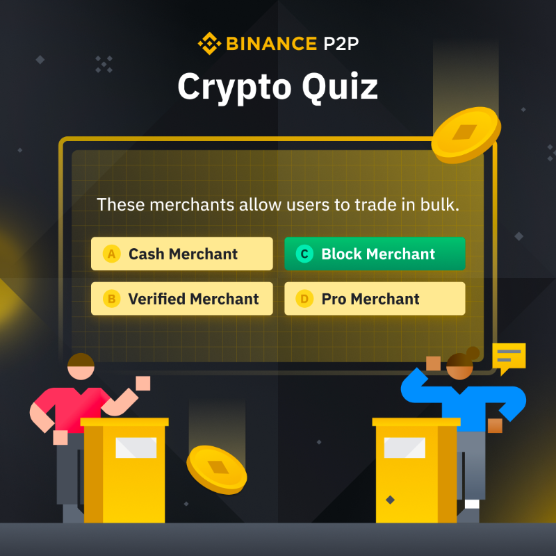 binance's tweet photo. Our #Binance P2P quiz crypto quiz is back! 

Which of the 4 options is correct?