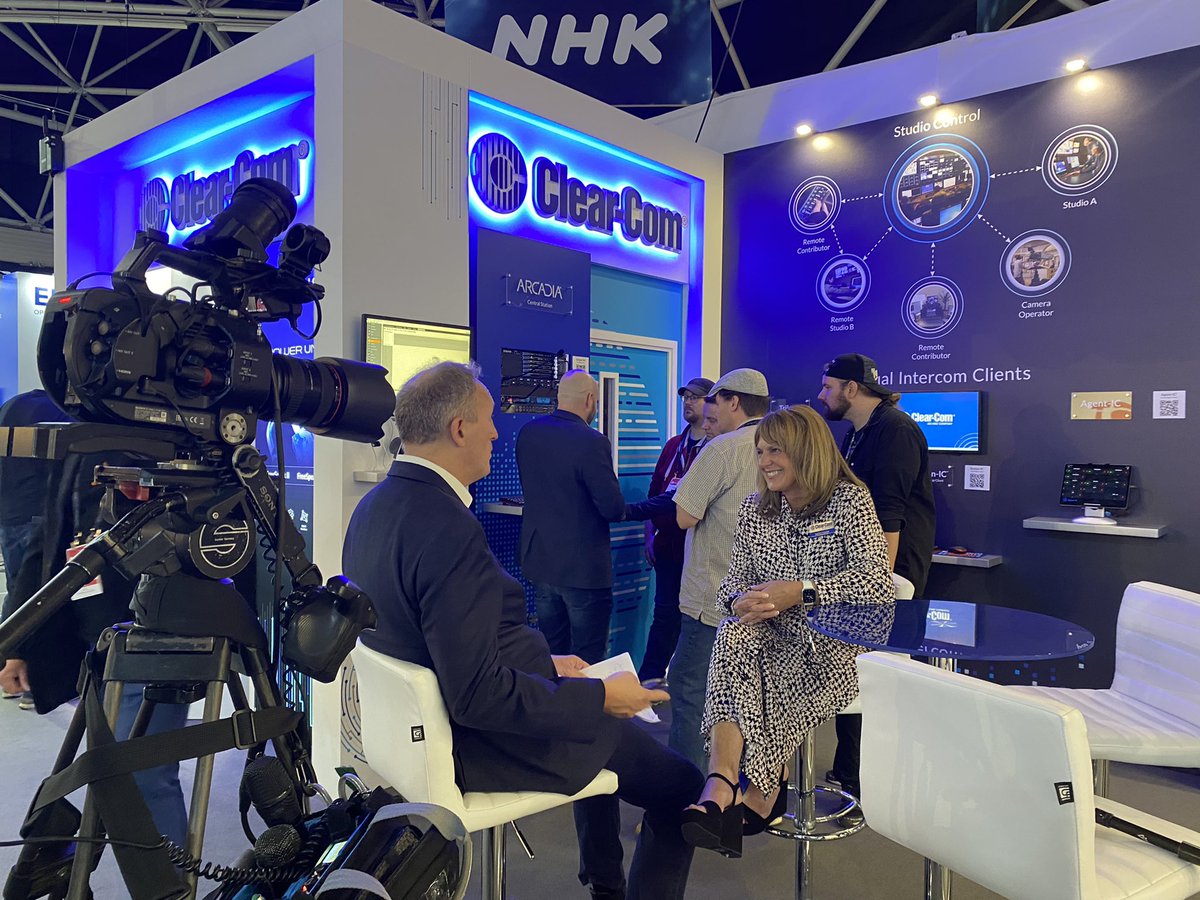 Broadcast_Tech's tweet photo. Catching up with @clearcomsystem at @IBCShow to hear about their latest developments in #IP, including the high-res colour output from the #IrisX AES67 panel as well as the changing and new diverse faces of #broadcasttech
#broadcast #arcadia #ibc2022 https://t.co/cN5zaJabPK