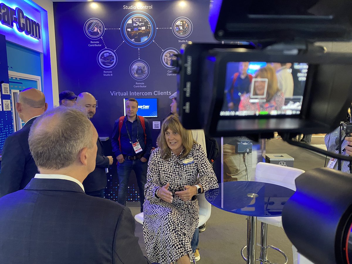 Broadcast_Tech's tweet photo. Catching up with @clearcomsystem at @IBCShow to hear about their latest developments in #IP, including the high-res colour output from the #IrisX AES67 panel as well as the changing and new diverse faces of #broadcasttech
#broadcast #arcadia #ibc2022 https://t.co/cN5zaJabPK