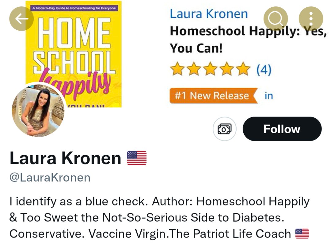 fhondofsmall's tweet photo. @LauraKronen Another Republican opportunist. Selling her own 'teach your kids at home'. Well she failed this 'fact'.
Bonus dumbass remark for being a 'vaccine virgin'.  Don't know how she went through life without one.😂 https://t.co/u2MBkA5vvP