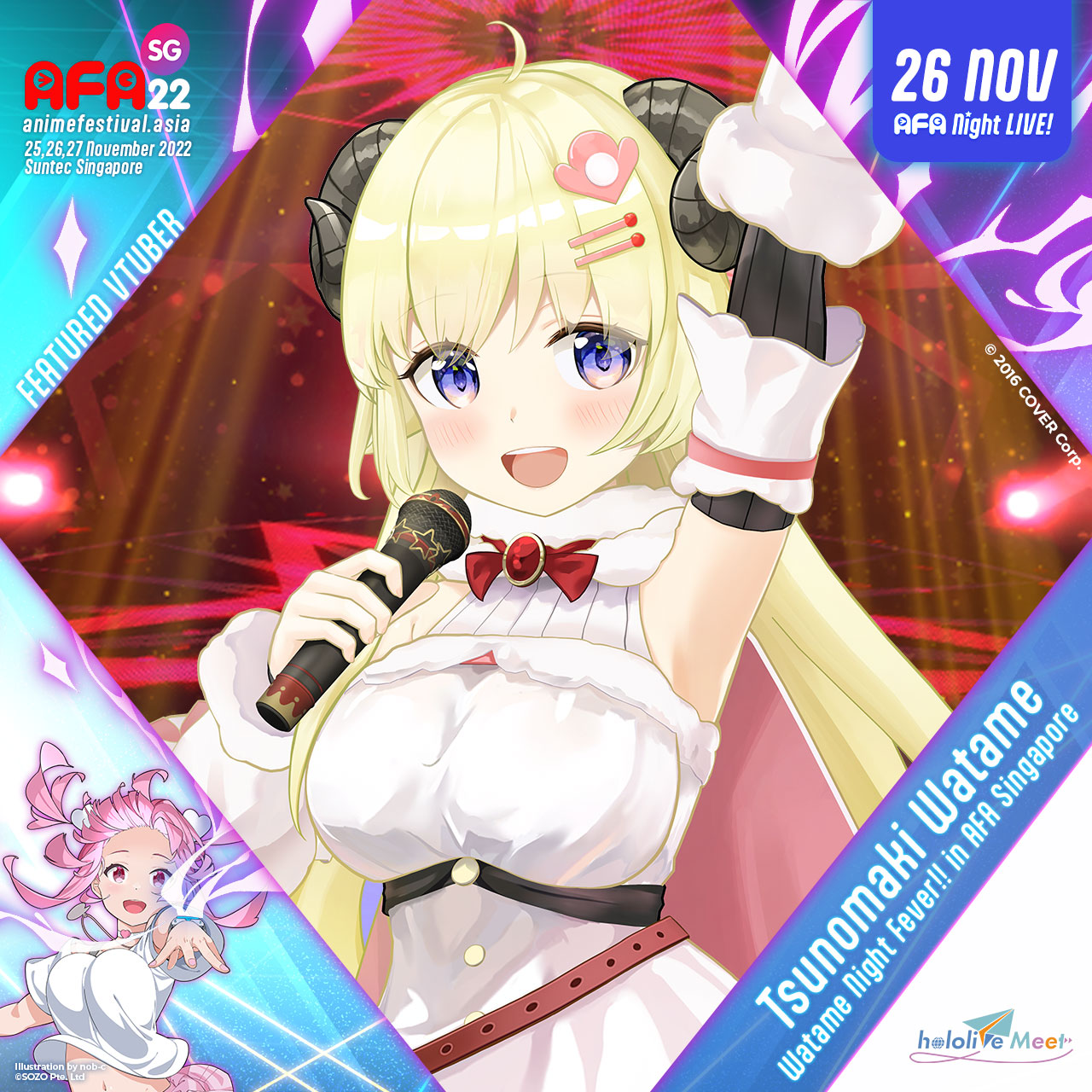 ホロライブ hololive 角巻わため 等身大タペストリー 力強 ふー 