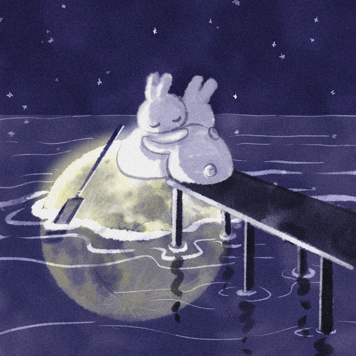 Moon boat🐰🌕🐰
Happy Mid Autumn Festival!

#Chuseok #추석 #한가위 #中秋节 #中秋節 #ไหว้พระจันทร์ #TếtTrungThu #illustration #moon #rabbit #MoonFestival