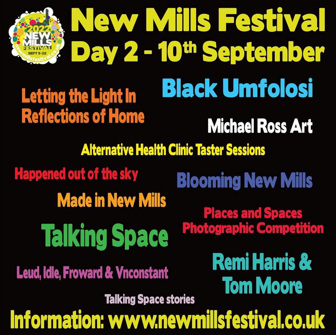 We’ve got gigs, arts &amp; craft fair, story telling, art exhibition, dance workshop &amp; more 

For details of all these events pick up a copy of our FREE programme which is available in shops, cafes &amp; other locations around New Mills or visit newmillsfestival.co.uk

#NewMillsFestival