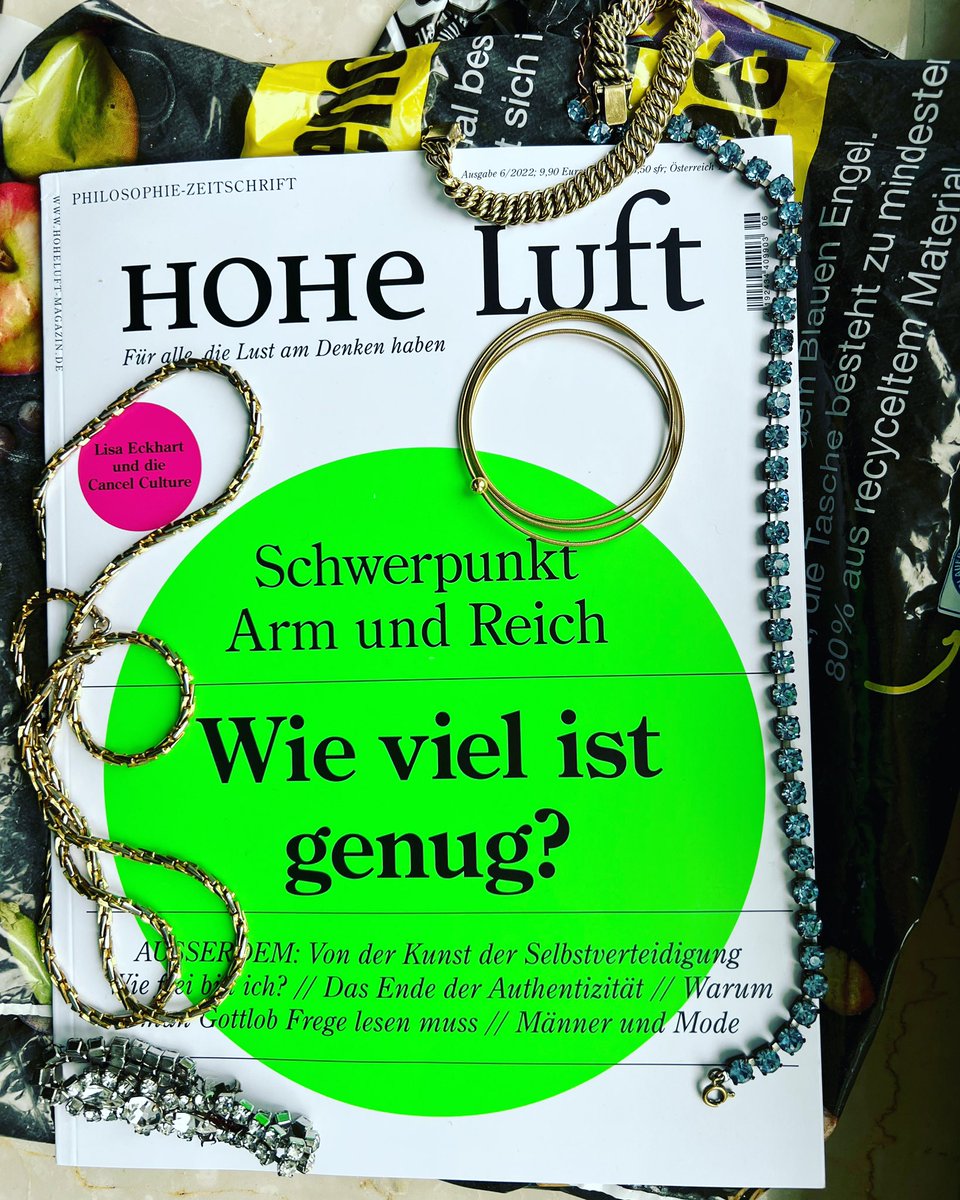 RebekkaReinhard's tweet photo. HOHE LUFT 06/ 2022 💎 „Wie viel ist genug?“ 👉🏿 Schwerpunkt Arm und Reich
#armundreich @HoheLuftMagazin @LambertOnTwit #lisaeckhart #CancelCulture @ArianaZustra https://t.co/XprN3w4JAP