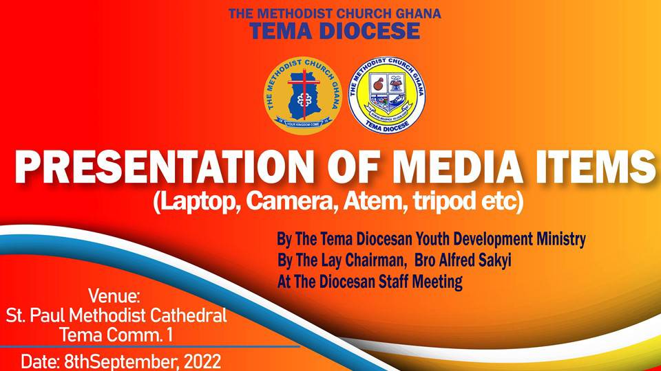 ydmtemadiocese's tweet photo. The Youth Development Ministry and Tema Diocesan Media Ministry are grateful to God and the Lay Chairman Bro. Alfred Sakyi for the
donation of Media items to the Ministry.

God bless him

#MediaMinistry
#YDMTemaDiocese
#MCGTemaDiocese
#TheMethodistChurchGhana https://t.co/dGllq5wMtP